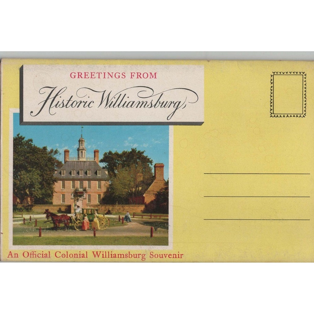 Governor's Palace Historic Williamsburg Virginia VA Souvenir Postcard Folder